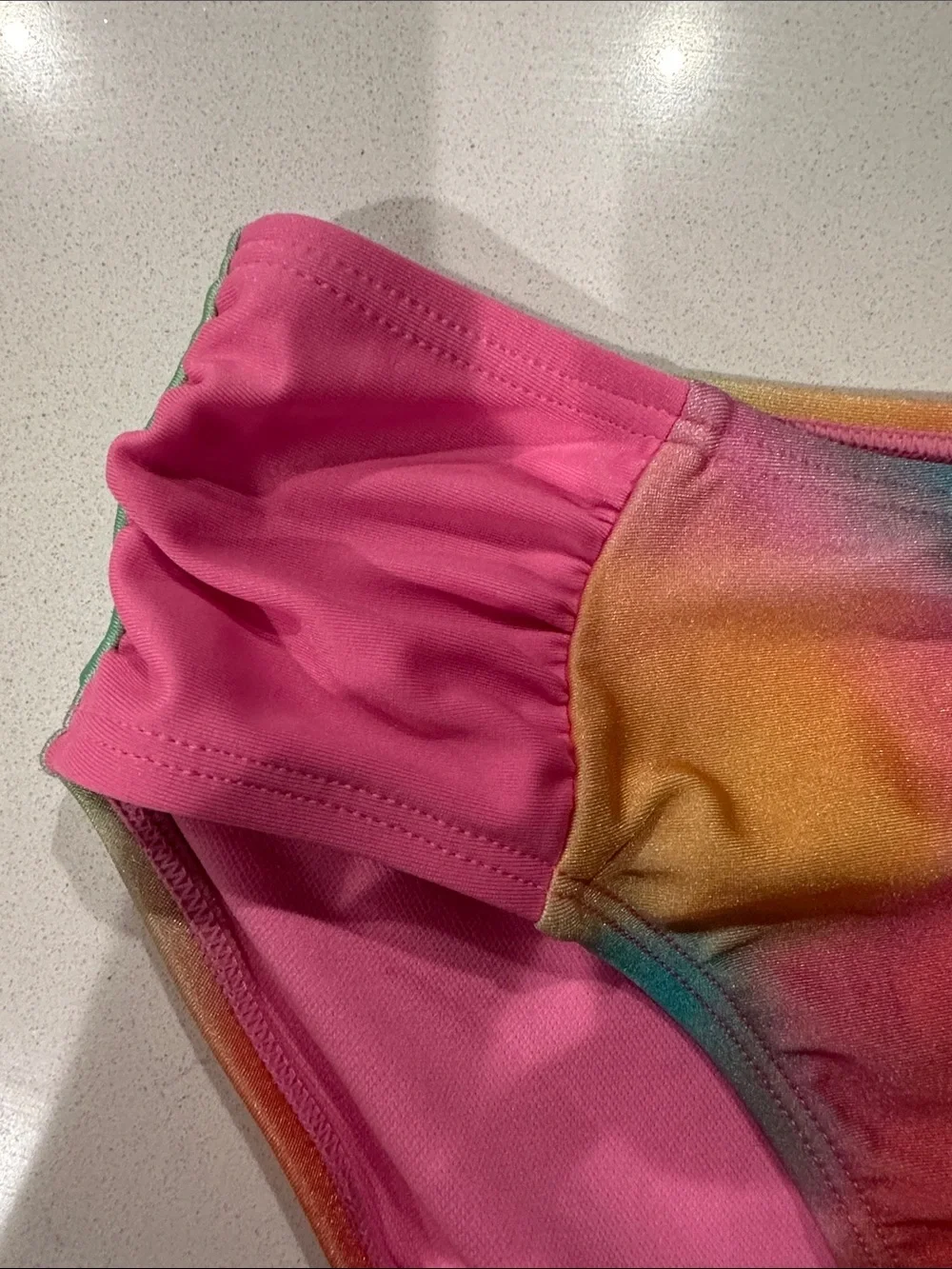 Cat & Jack Pink Multi Rainbow Tie-Dye Girls Bikini Set